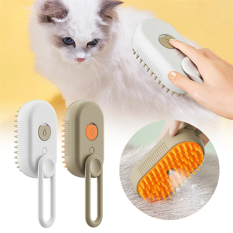 360° USB Rechargeable Pet Grooming Steam Brush - Canine Companions