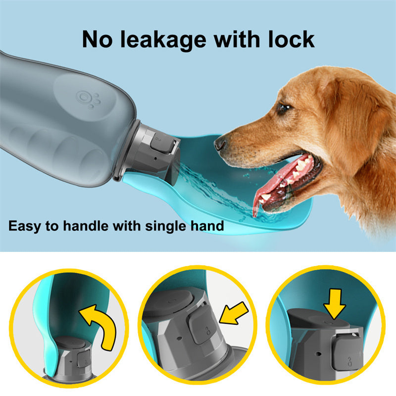 Portable Pet Water Bottle with Foldable Bowl - Canine Companions