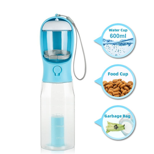 3-in-1 Leak-Proof Portable Pet Water Bottle & Feeder - Canine Companions